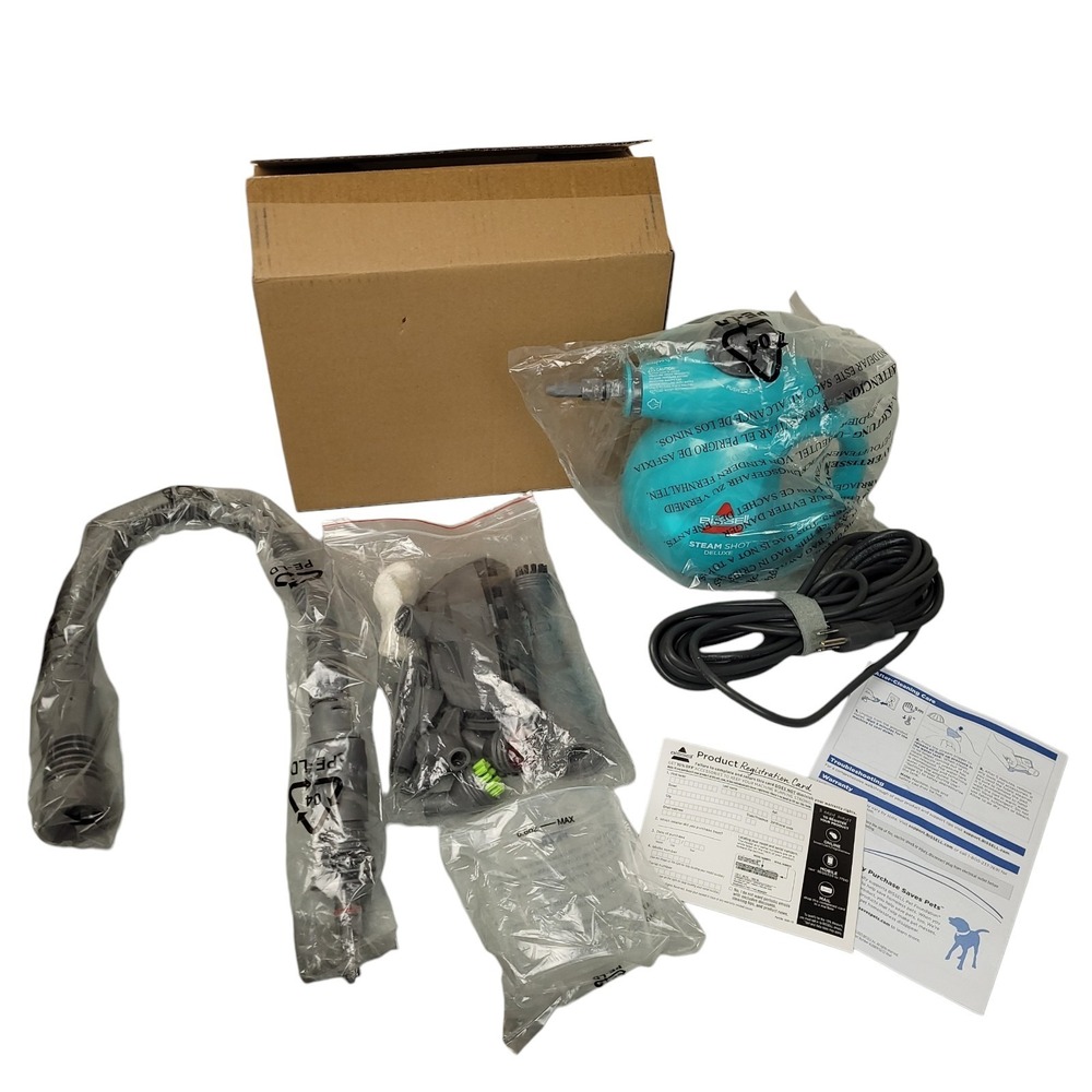 Bissell Steam Shot Deluxe Handheld Steam Cleaner Complete Teal NEW Open Box